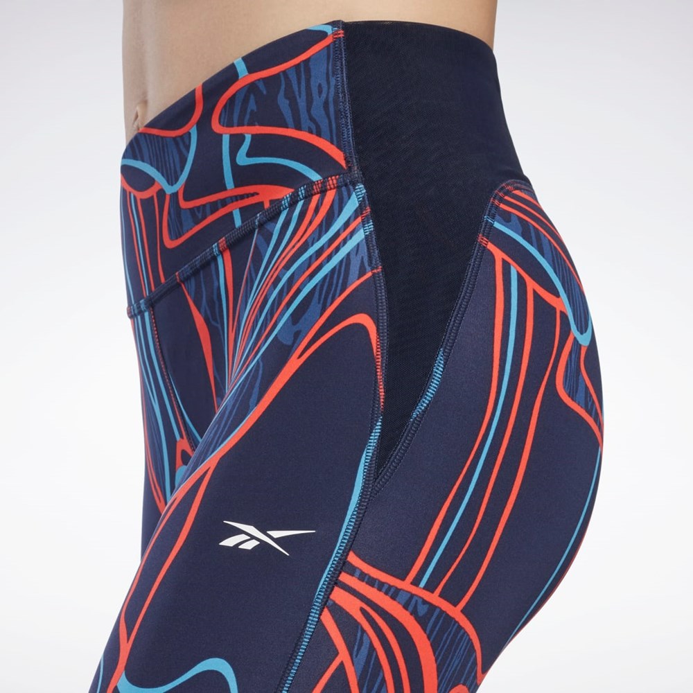 Reebok Lux Perform Mid-Rise Nature Grown Tights Laivastonsininen | WTORUY-478