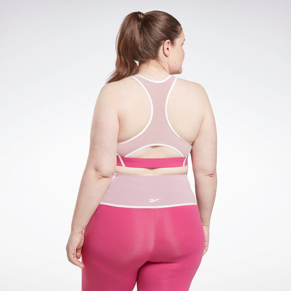 Reebok Lux Racer Pehmustettu Colorblocked Bra (Plus Size) Pinkki | EAFPXT-914