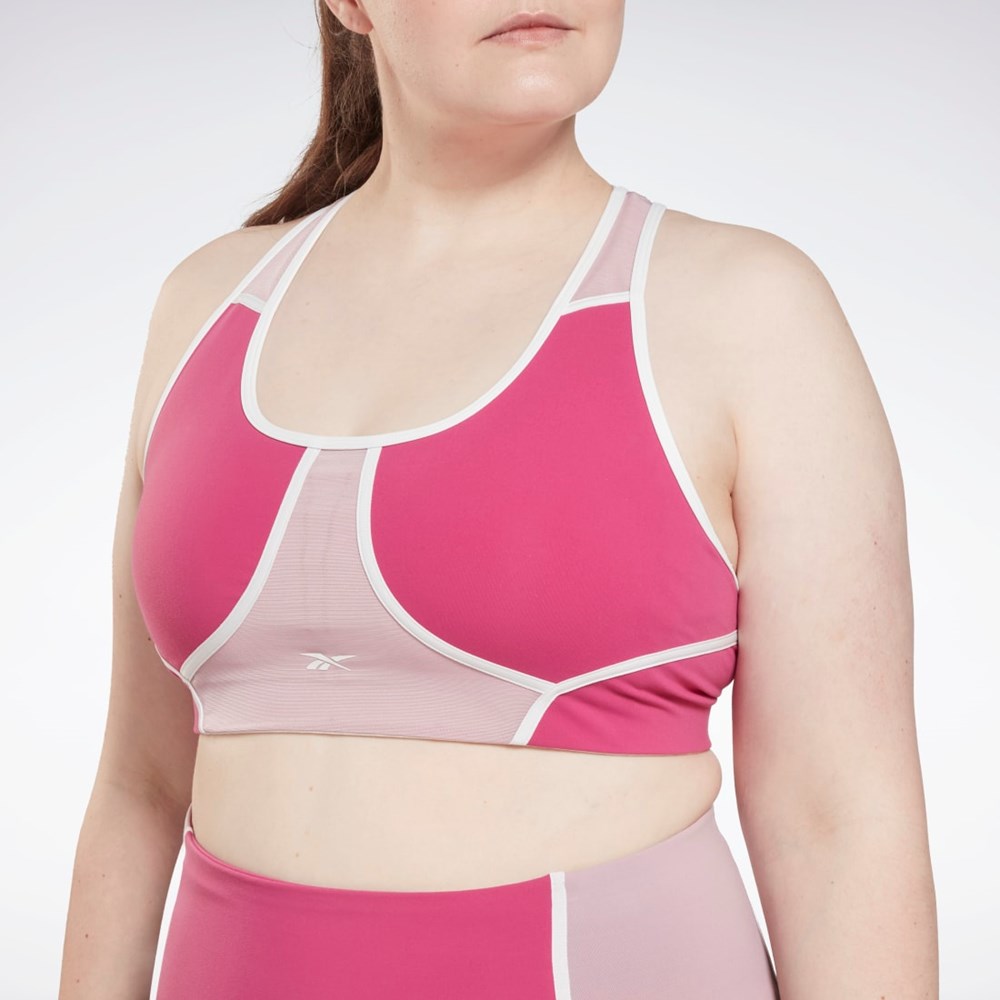 Reebok Lux Racer Pehmustettu Colorblocked Bra (Plus Size) Pinkki | EAFPXT-914