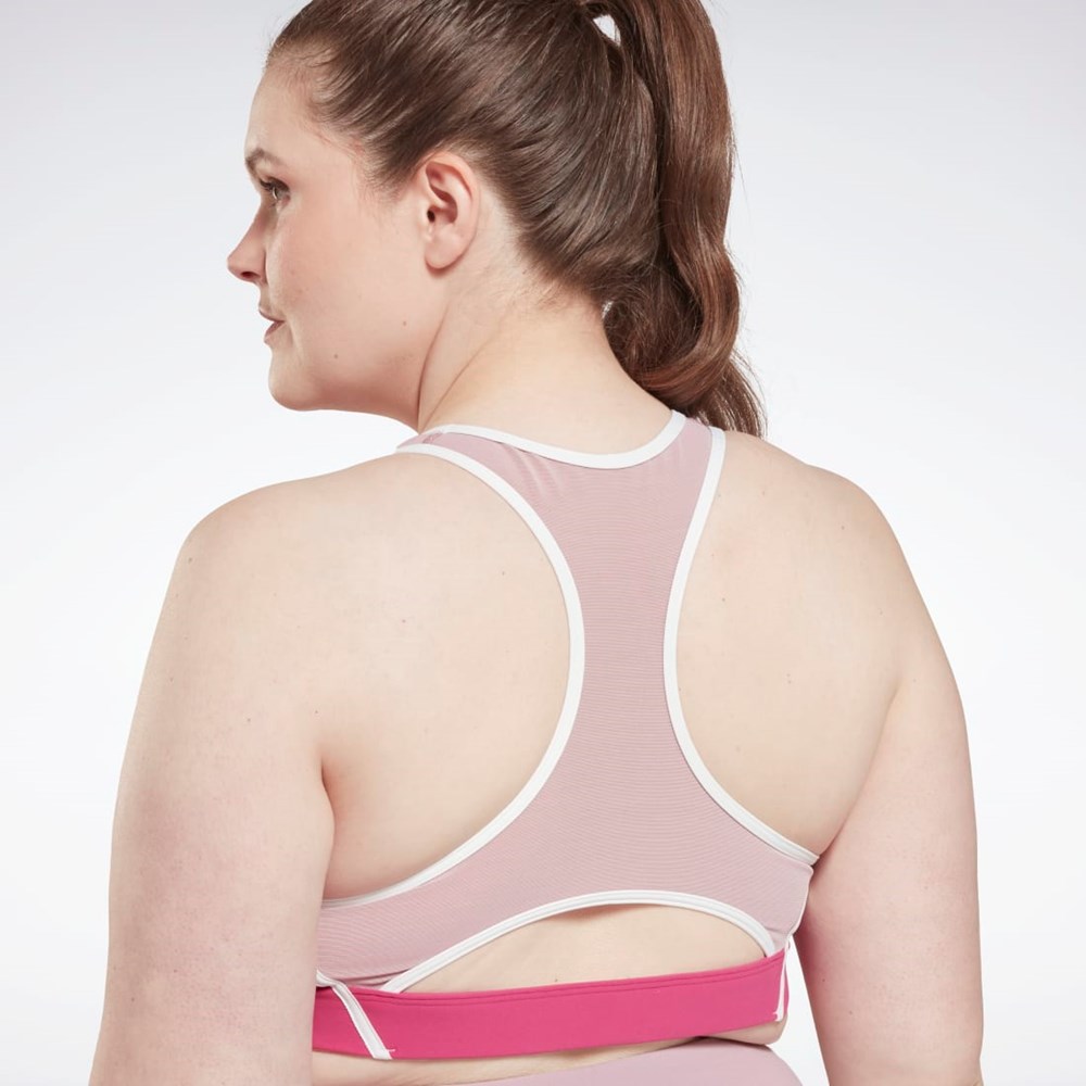 Reebok Lux Racer Pehmustettu Colorblocked Bra (Plus Size) Pinkki | EAFPXT-914