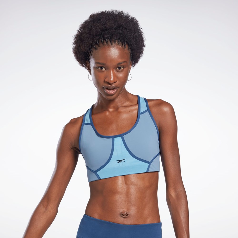 Reebok Lux Racer Pehmustettu Colorblocked Bra Sininen | QNSJRY-470