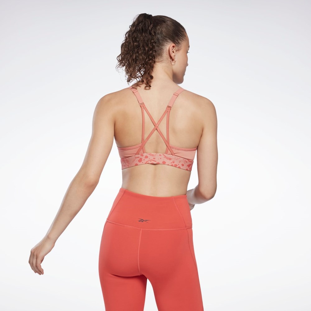 Reebok Lux Strappy Modern Safari Print Sports Bra Koralli | QNSZBO-938