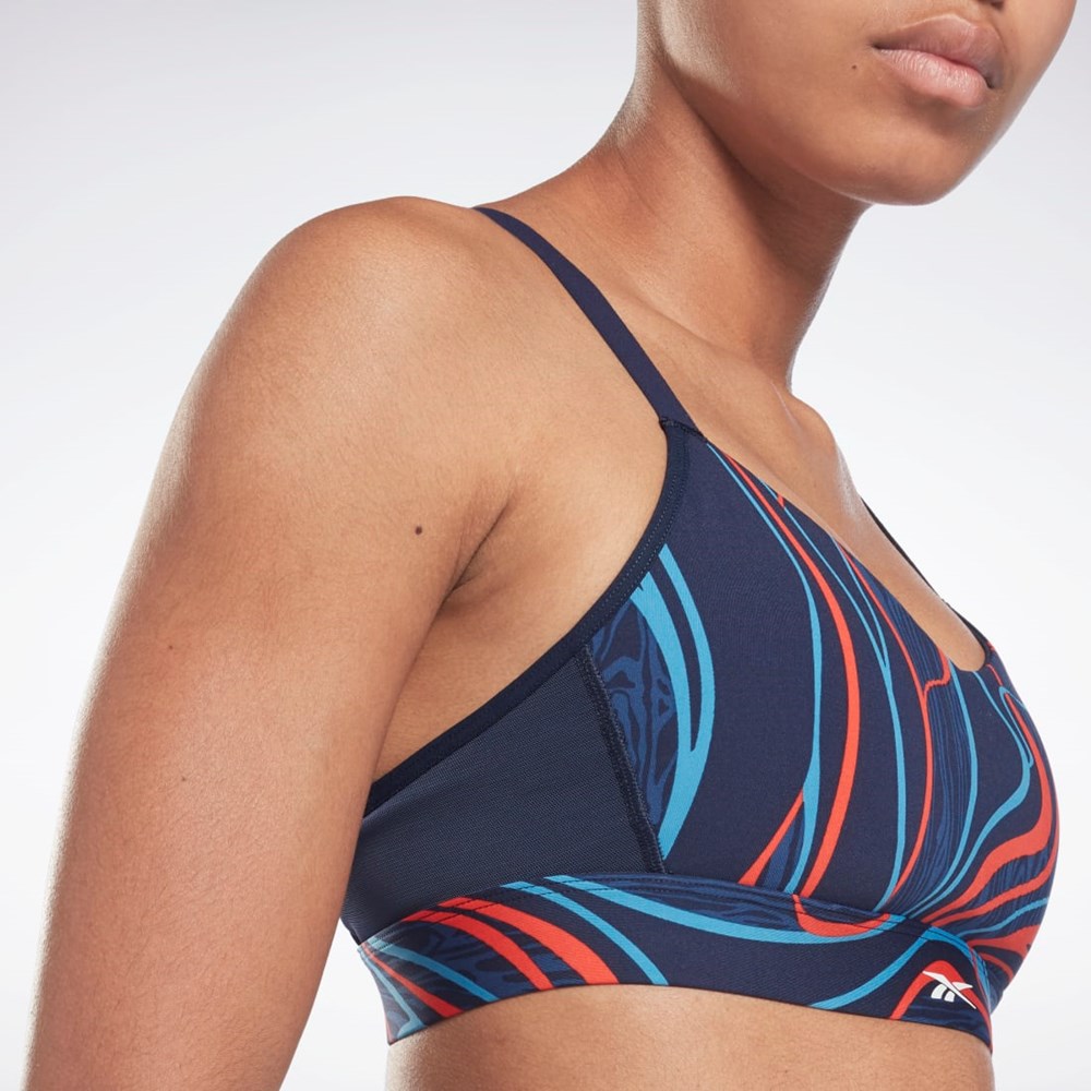Reebok Lux Strappy Nature Grown Print Sports Bra Laivastonsininen | ASTLYW-219
