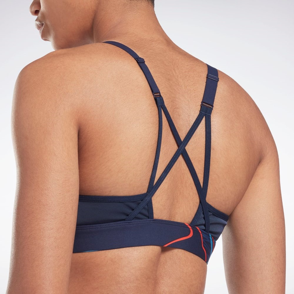 Reebok Lux Strappy Nature Grown Print Sports Bra Laivastonsininen | ASTLYW-219