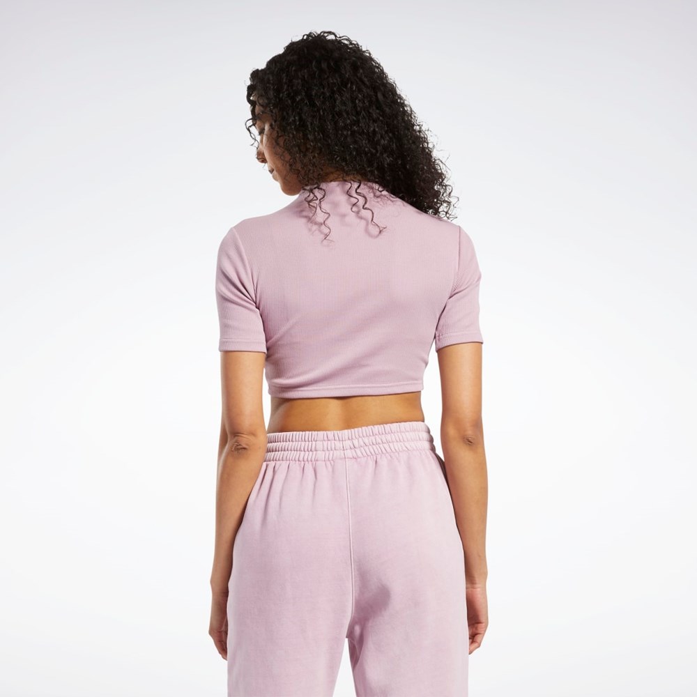 Reebok Lyhyt Sleeve Rib Tight Shirt Infused Lilac | TGUOBX-704