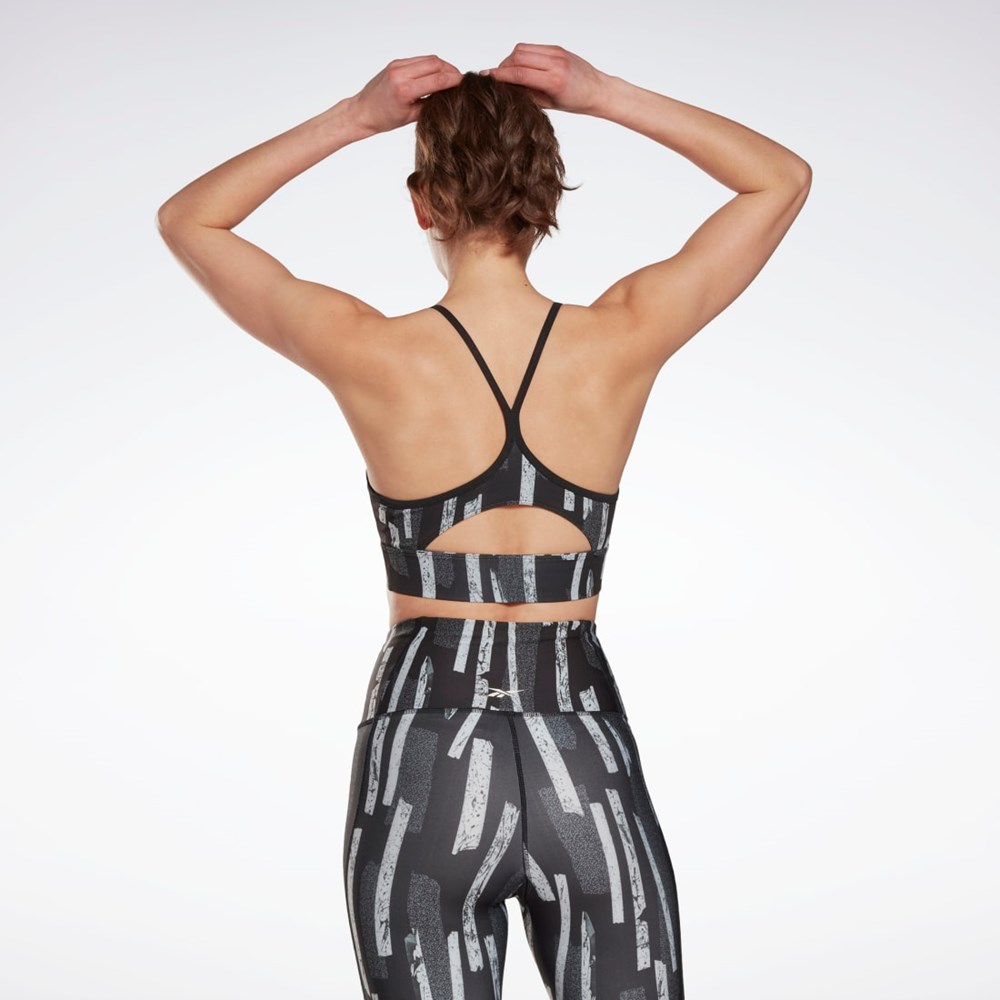 Reebok MYT Printed Bra Mustat | JNPSKM-902