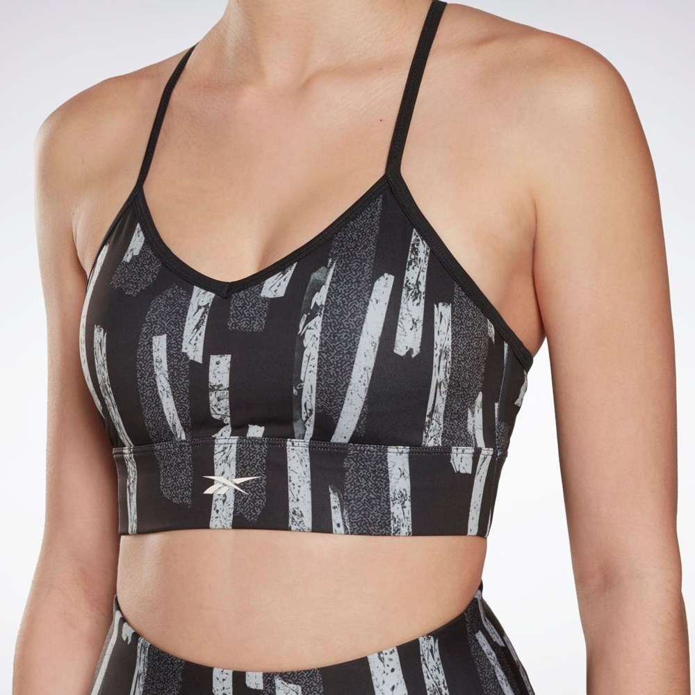 Reebok MYT Printed Bra Mustat | JNPSKM-902