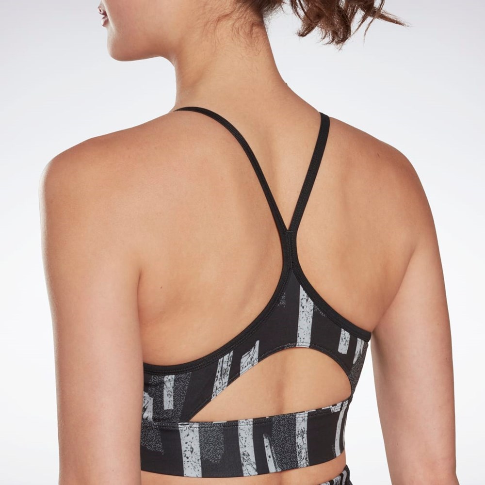 Reebok MYT Printed Bra Mustat | JNPSKM-902
