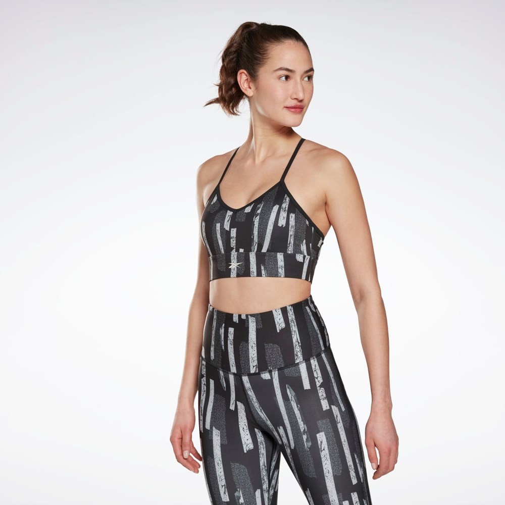Reebok MYT Printed Bra Mustat | JNPSKM-902