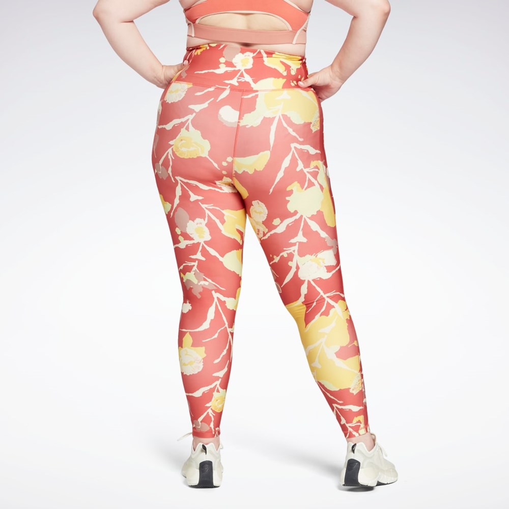 Reebok MYT Printed Leggings (Plus Size) Rhodonite | AKJNMO-735