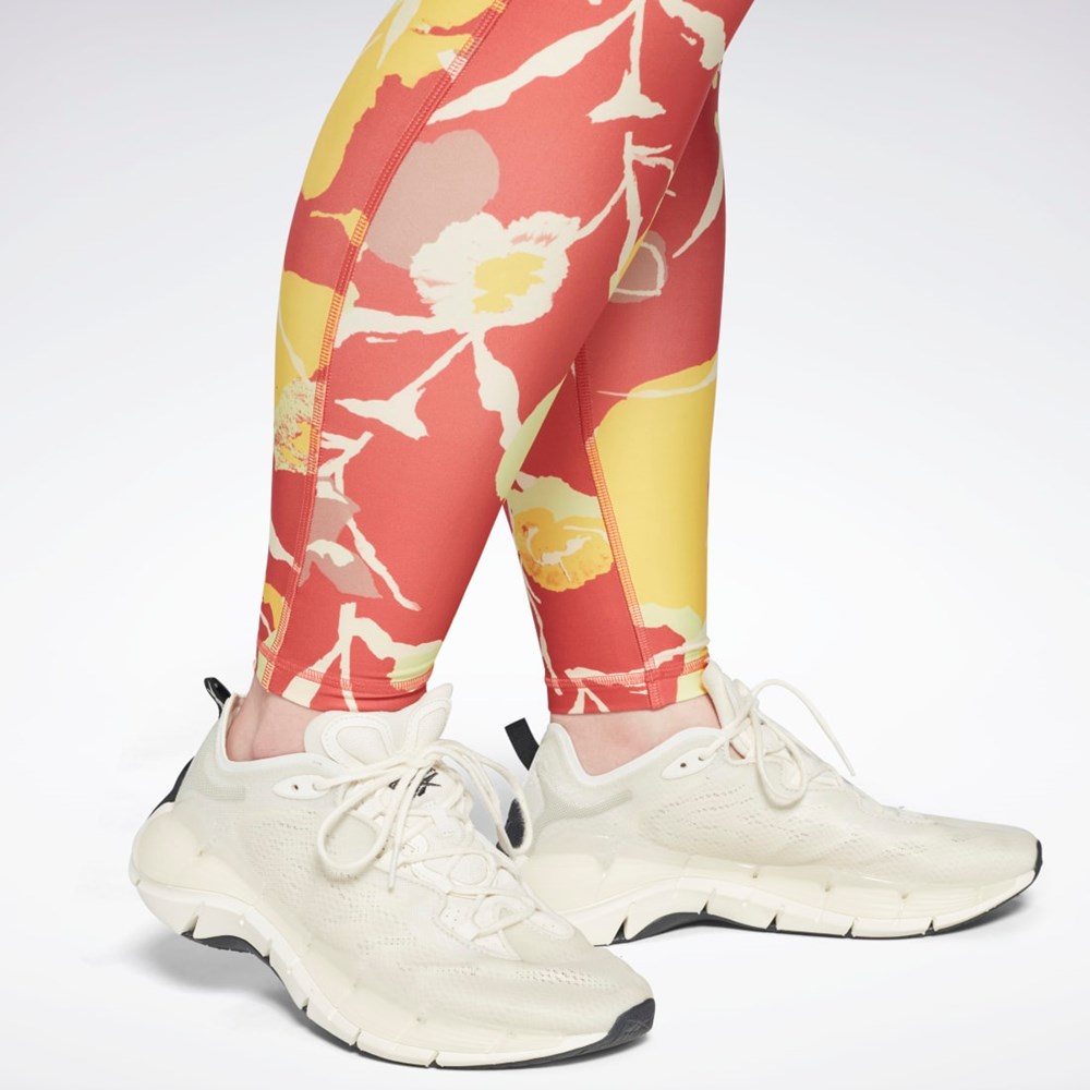 Reebok MYT Printed Leggings (Plus Size) Rhodonite | AKJNMO-735