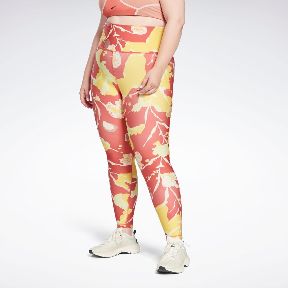 Reebok MYT Printed Leggings (Plus Size) Rhodonite | AKJNMO-735