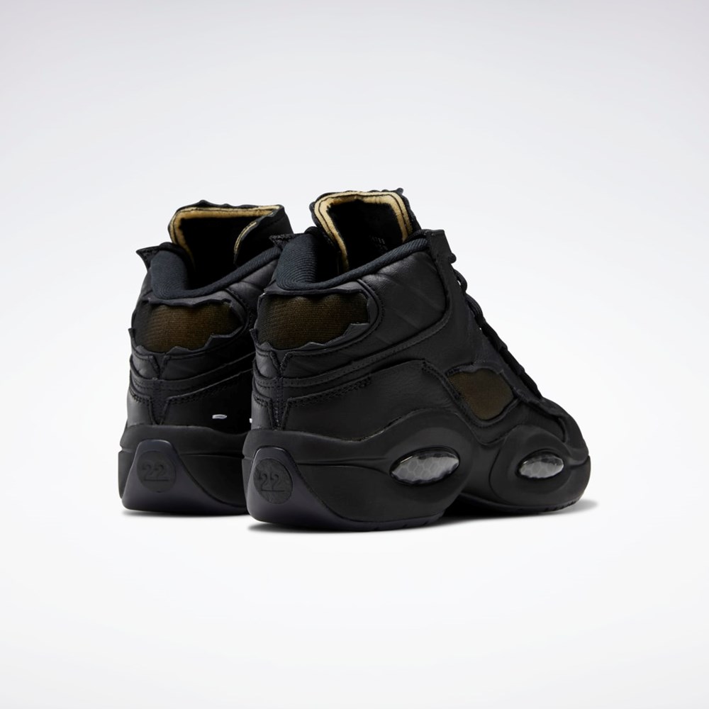 Reebok Maison Margiela Question Mid Memory Of Basketball Shoes Mustat Valkoinen Mustat | KCUTNW-709
