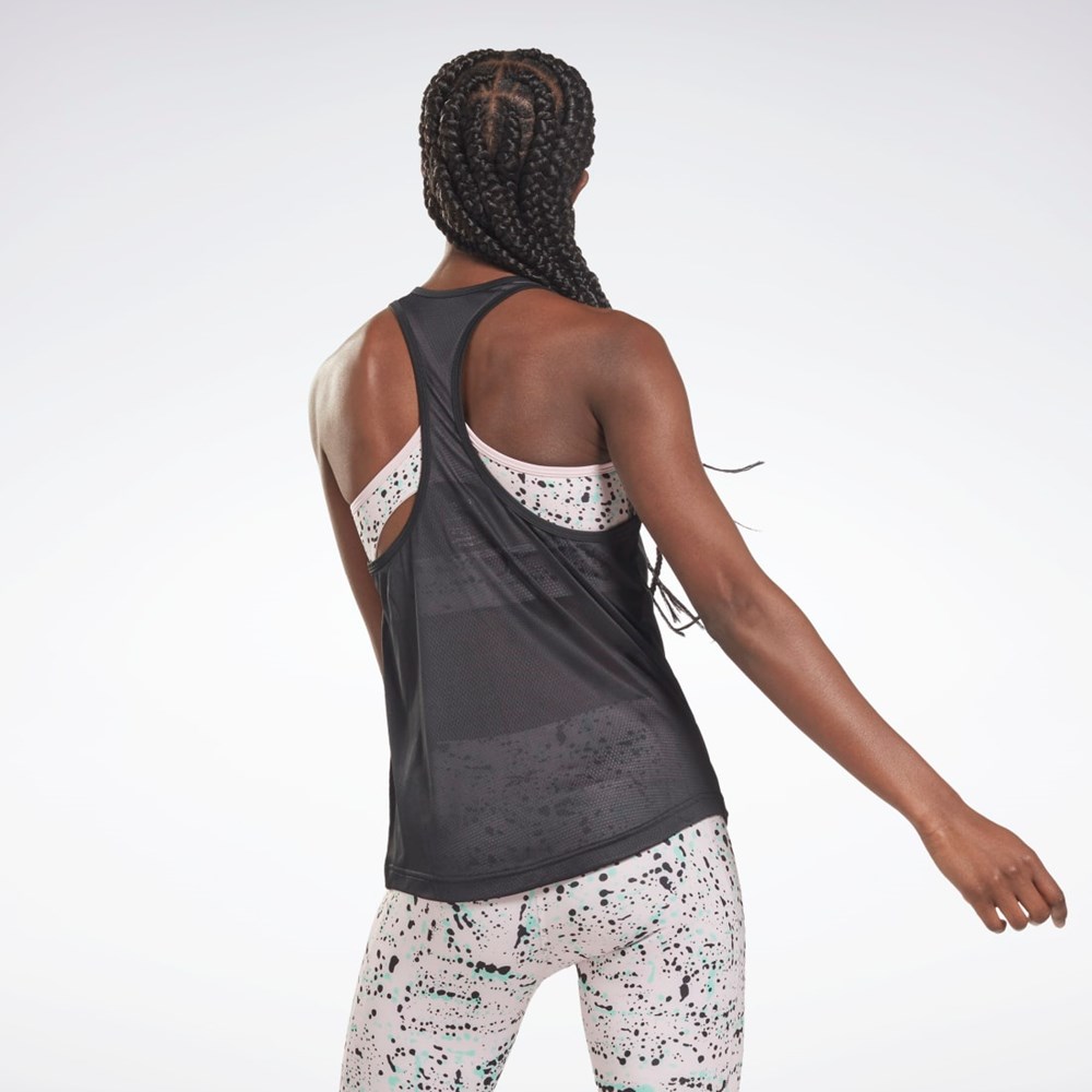 Reebok Mesh Back Tank Top Mustat | BJNRML-458