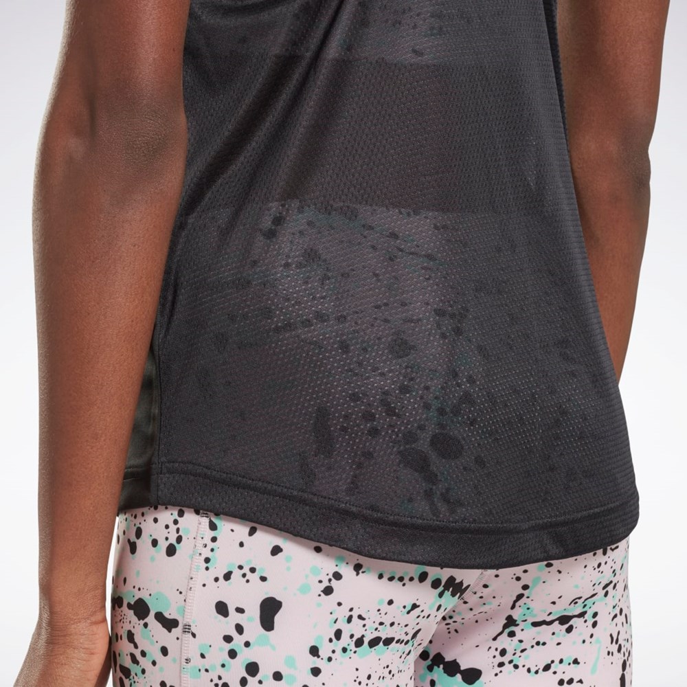 Reebok Mesh Back Tank Top Mustat | BJNRML-458