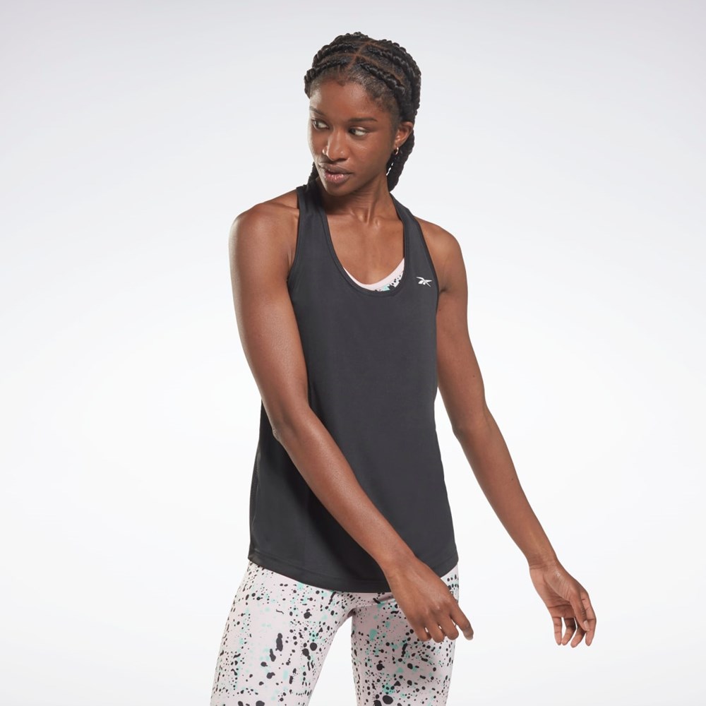 Reebok Mesh Back Tank Top Mustat | BJNRML-458