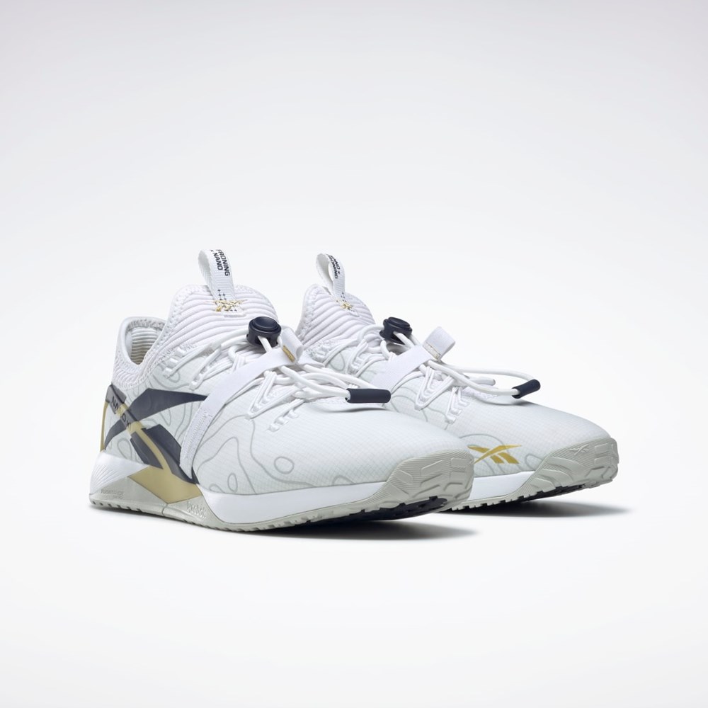 Reebok Nano X1 Froning Koulutus Shoes Valkoinen Laivastonsininen Kultaiset | ZGORCN-094