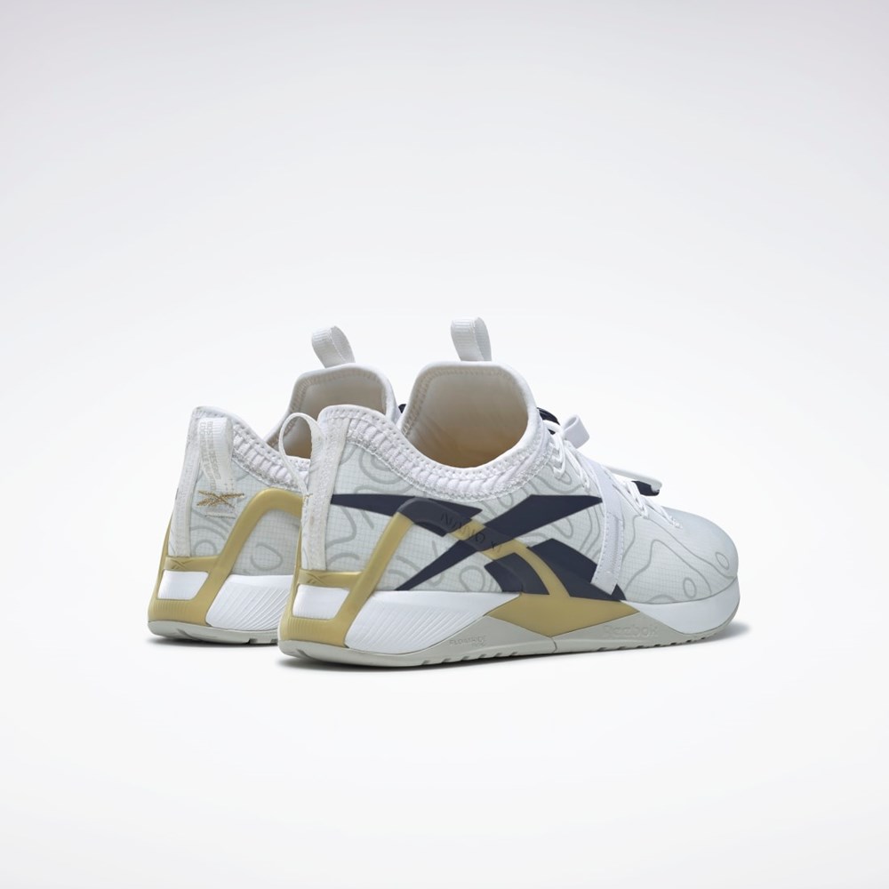 Reebok Nano X1 Froning Koulutus Shoes Valkoinen Laivastonsininen Kultaiset | ZGORCN-094