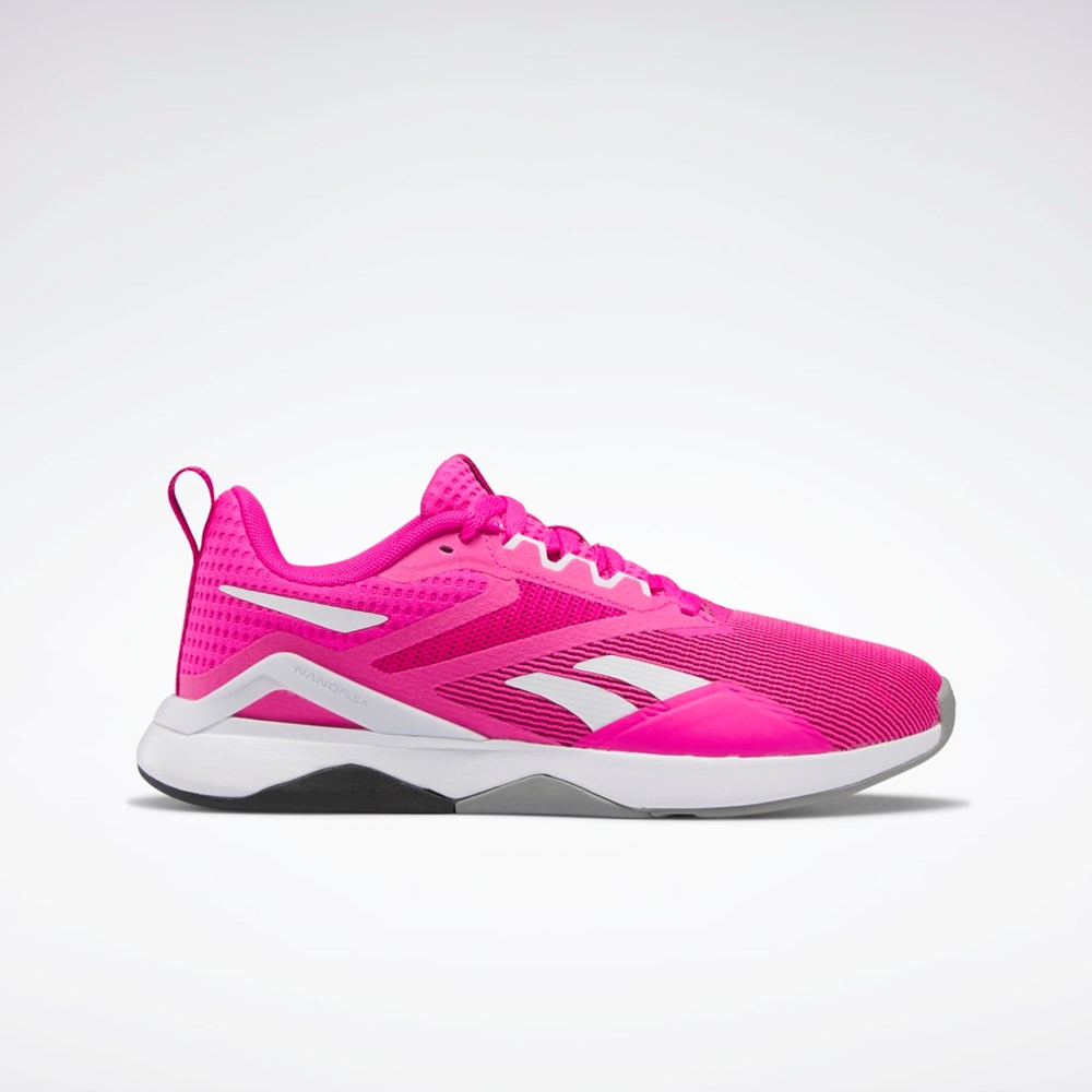 Reebok Nanoflex TR 2.0 Koulutus Shoes Pinkki Valkoinen Harmaat | XJMOCZ-793