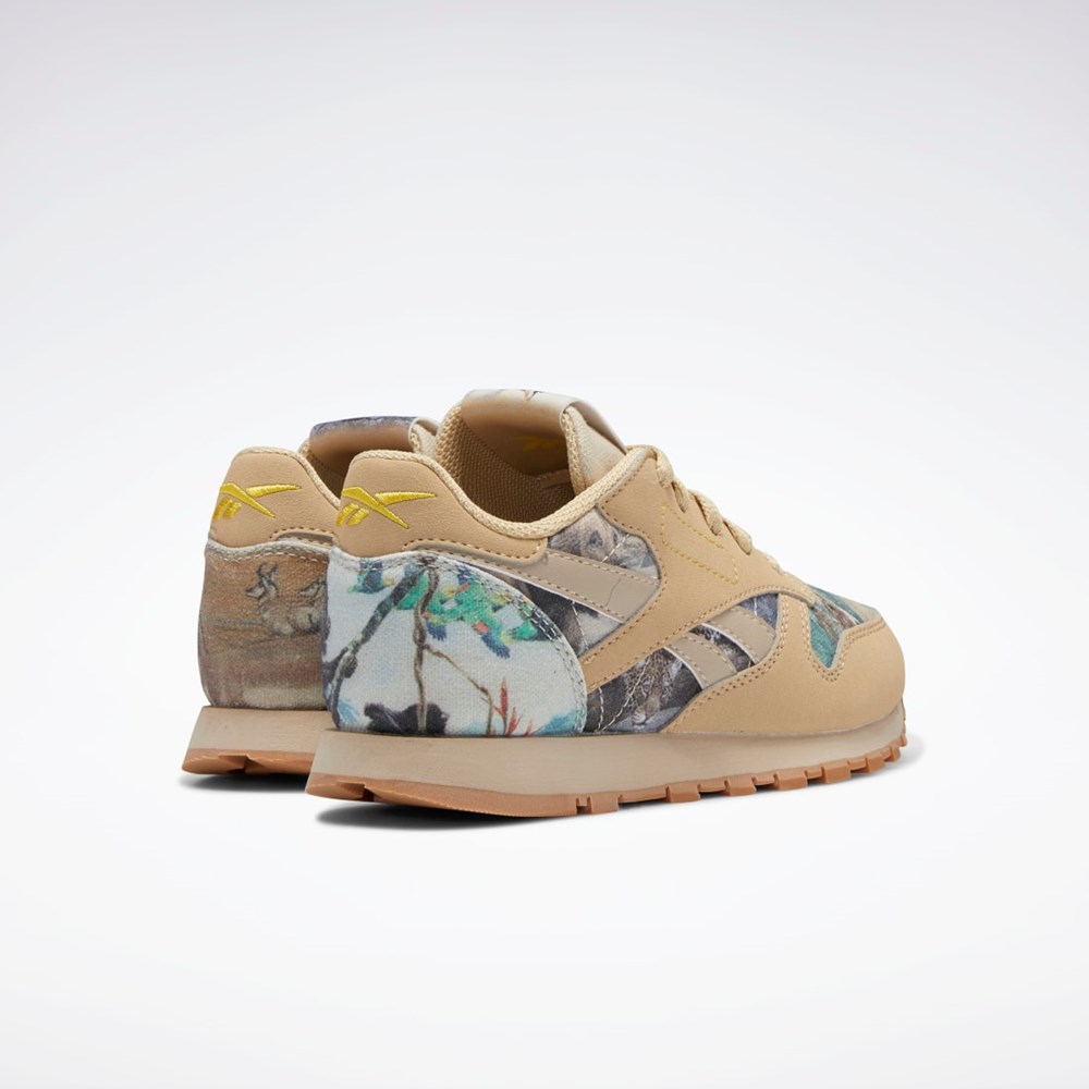 Reebok National Geographic Classics Leather Shoes - Preschool Beige | RCDUYA-351