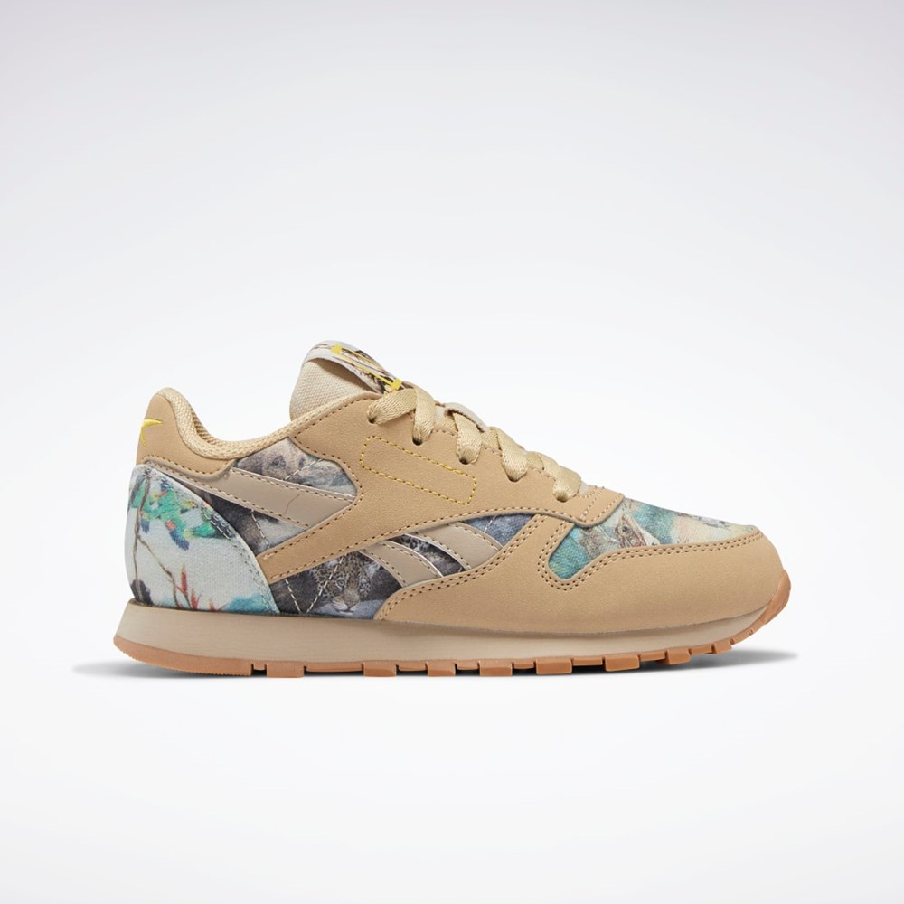 Reebok National Geographic Classics Leather Shoes - Preschool Beige | RCDUYA-351