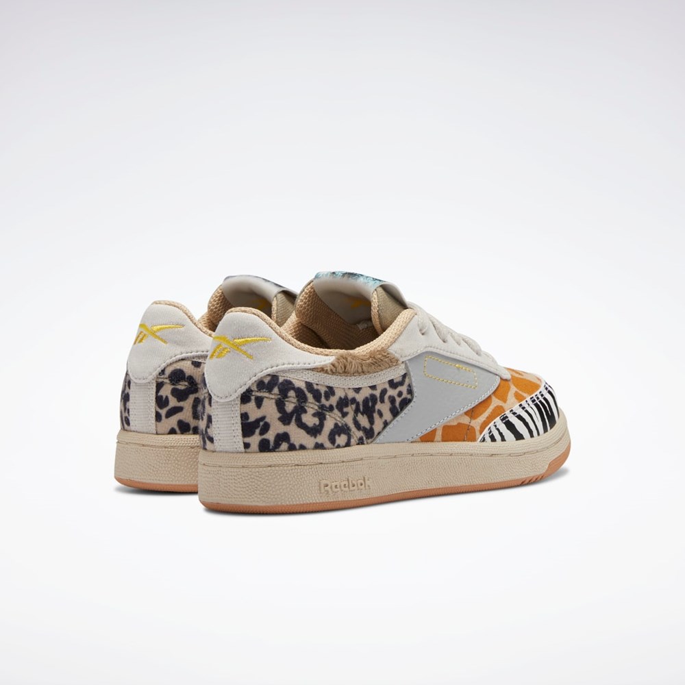 Reebok National Geographic Club C Shoes - Preschool Oatmeal / Sand Stone / Soft Camel | LBKXSG-173