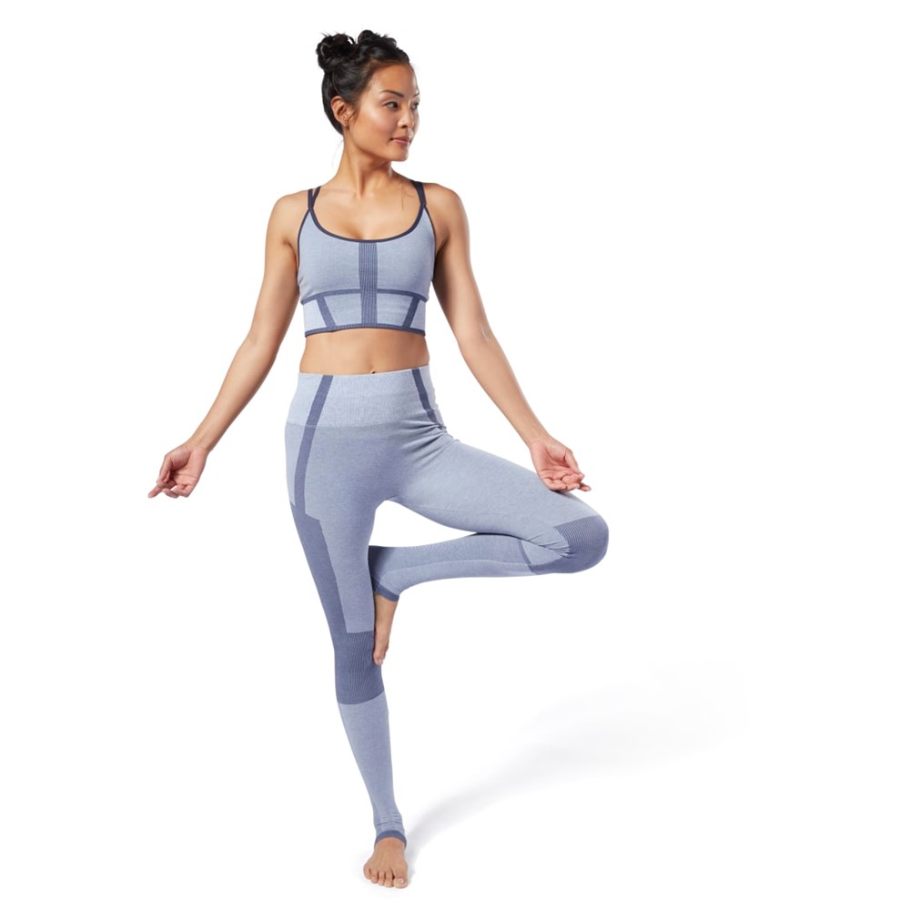 Reebok Nature X Low-Impact Seamless Bra Denim Dust | UHTGXQ-049