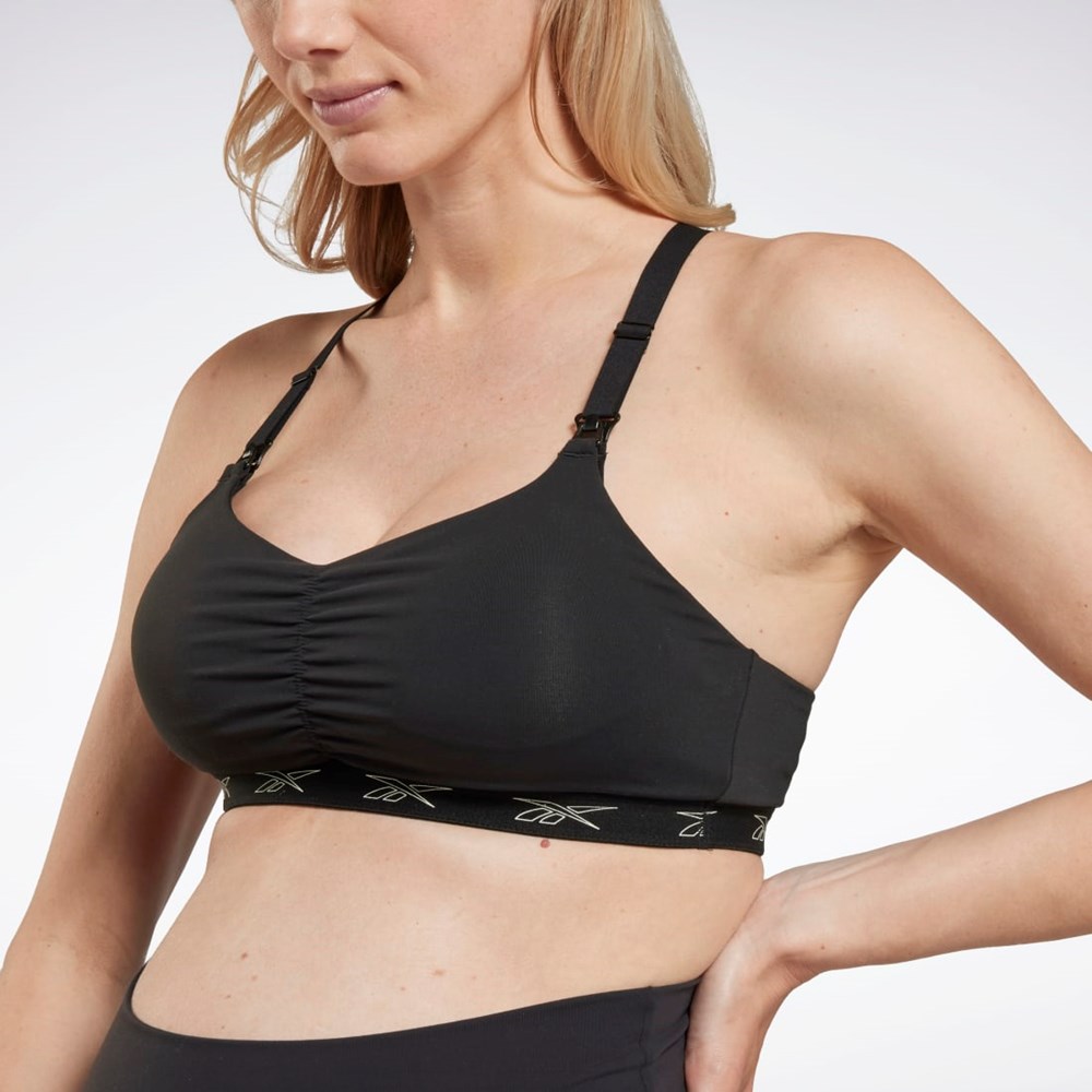 Reebok Nursing Sports Bra Mustat | NDLOAZ-961
