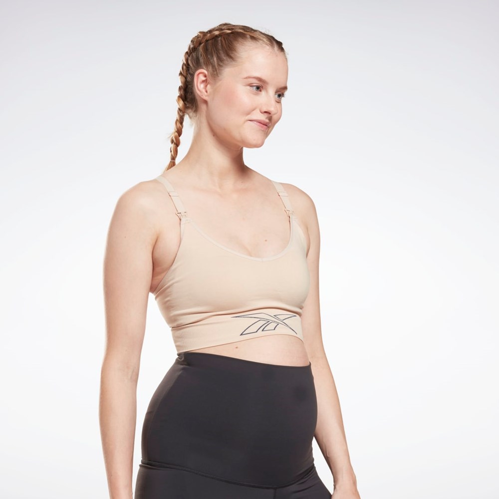 Reebok Nursing Sports Bra Soft Ecru | TMOPID-182