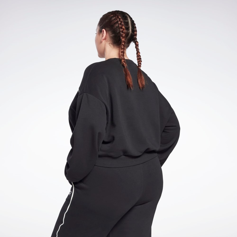 Reebok Piping Crewneck Sweatshirt (Plus Size) Mustat | SZVRNA-015
