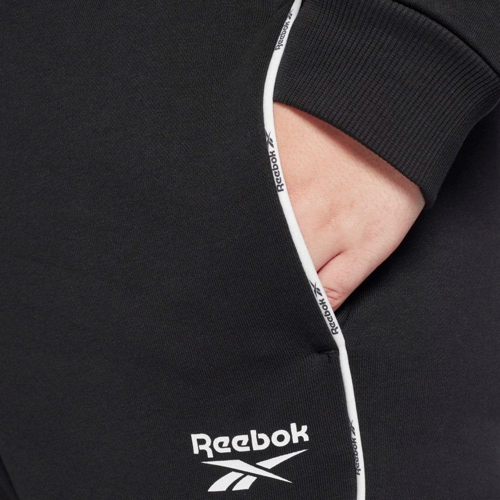 Reebok Piping Joggers (Plus Size) Mustat | EMDGZK-471
