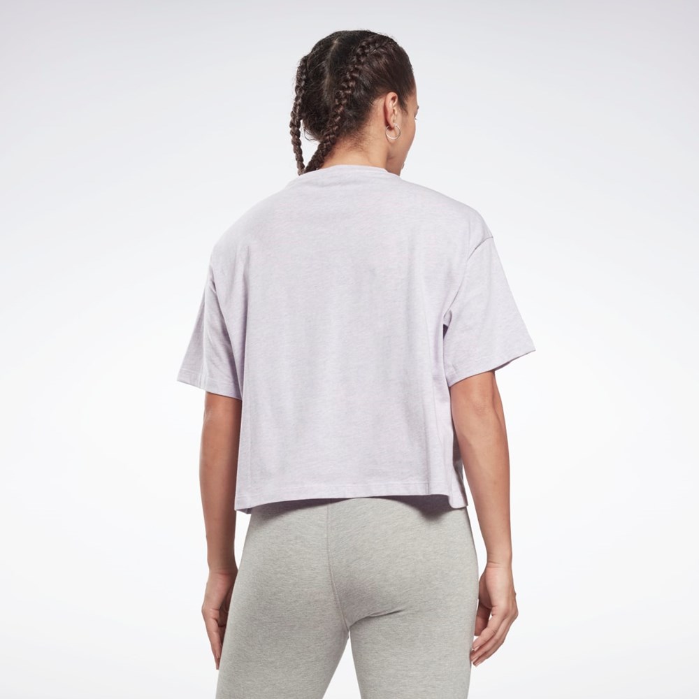 Reebok Piping T-Shirt Quartz Glow Mel | OAUNJZ-403
