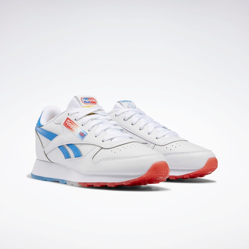 Reebok Popsicle Classic Leather Shoes - Grade School Valkoinen Sininen Punainen | FCATUW-601
