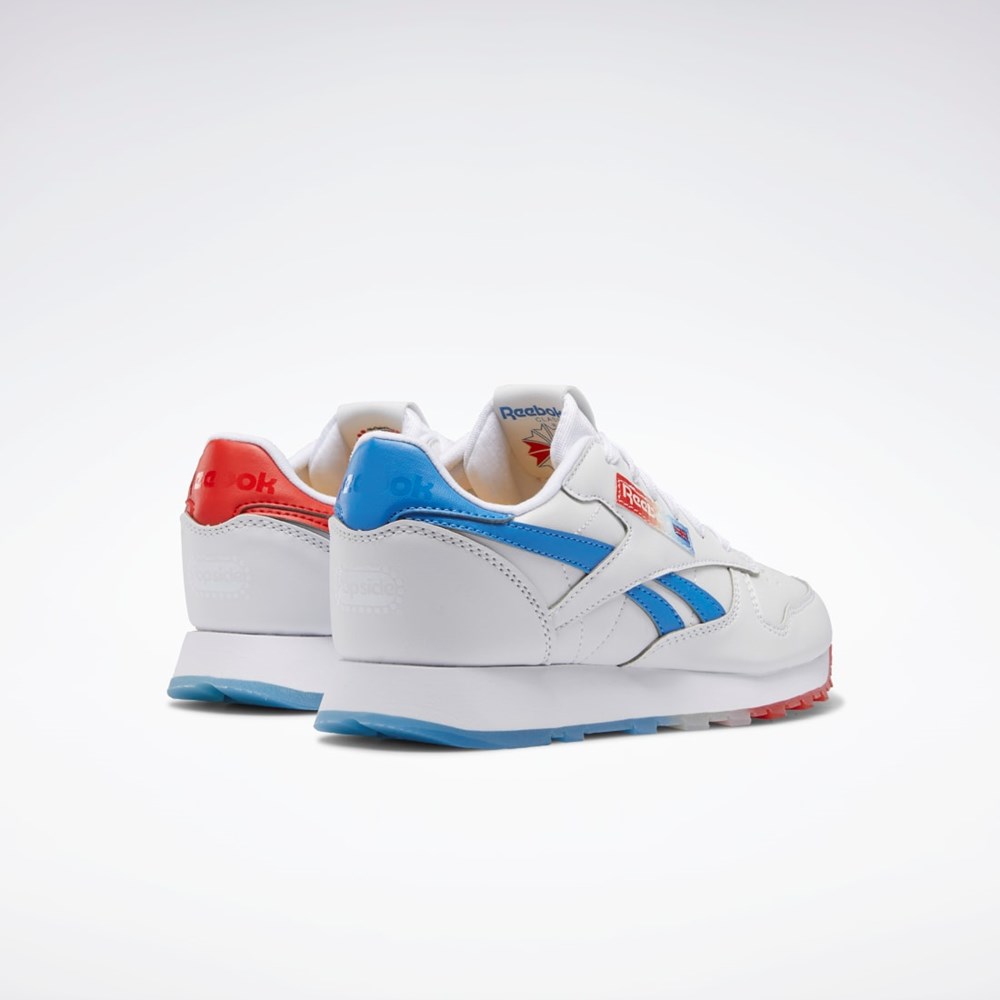 Reebok Popsicle Classic Leather Shoes - Grade School Valkoinen Sininen Punainen | FCATUW-601