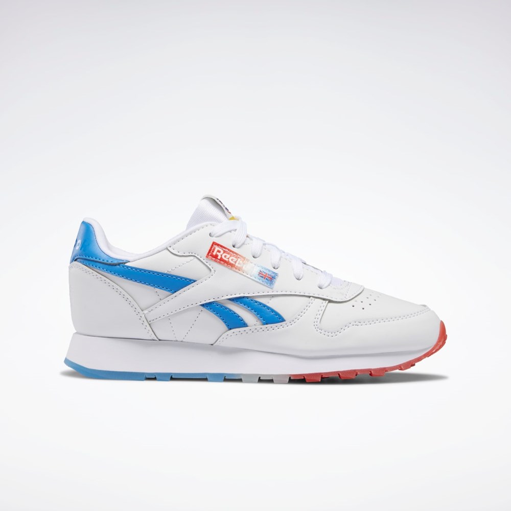 Reebok Popsicle Classic Leather Shoes - Grade School Valkoinen Sininen Punainen | FCATUW-601