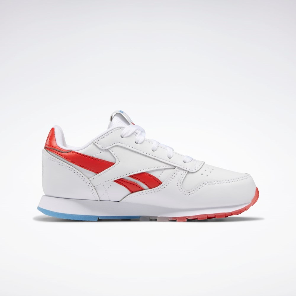 Reebok Popsicle Classic Leather Shoes - Preschool Valkoinen Sininen Punainen | MHVUTY-743