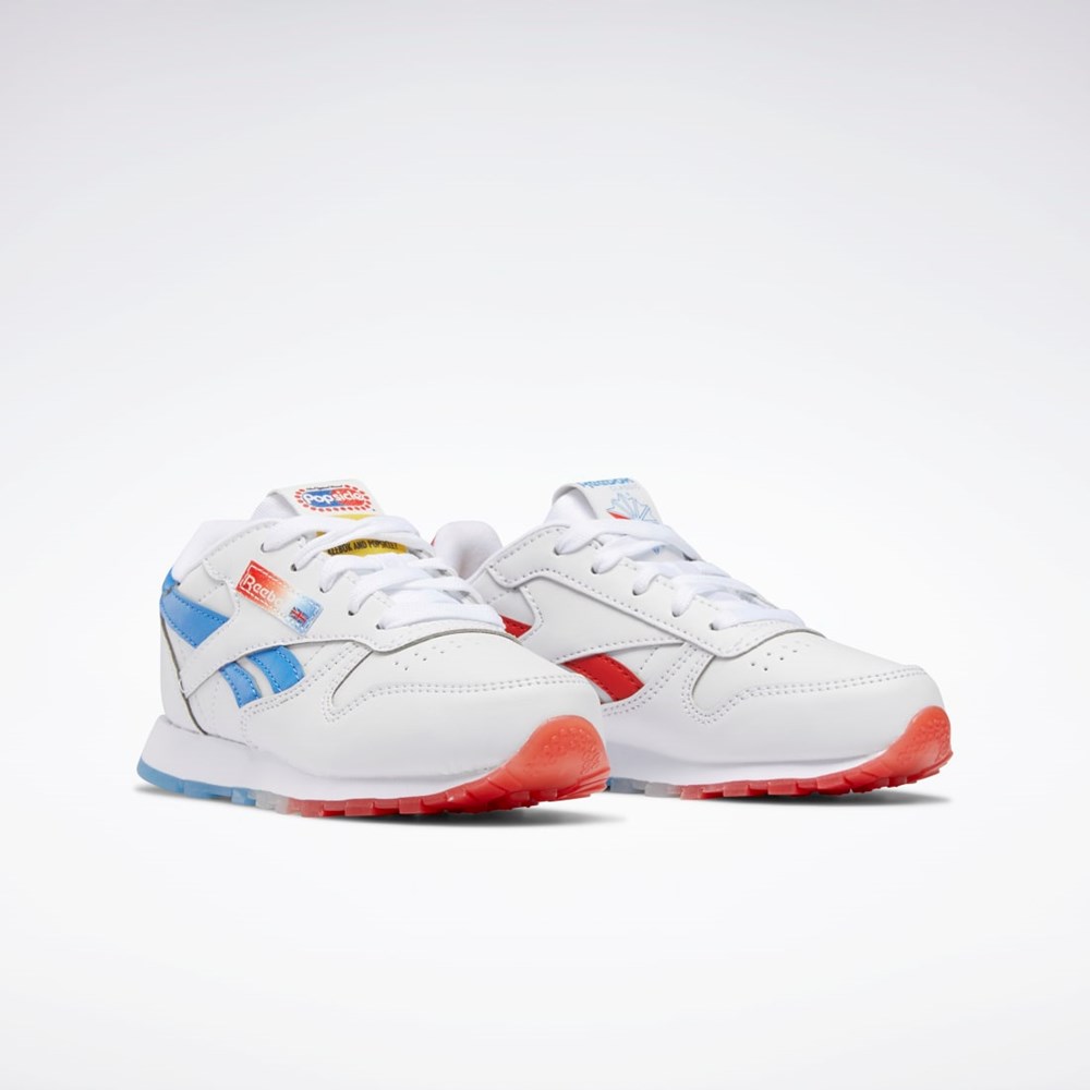 Reebok Popsicle Classic Leather Shoes - Preschool Valkoinen Sininen Punainen | MHVUTY-743