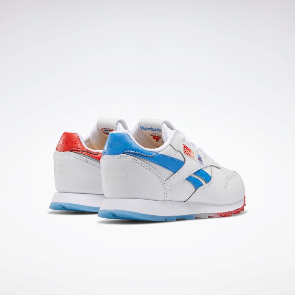 Reebok Popsicle Classic Leather Shoes - Preschool Valkoinen Sininen Punainen | MHVUTY-743
