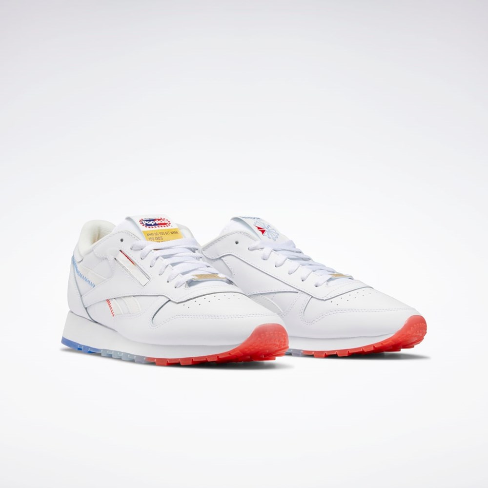 Reebok Popsicle Classic Leather Shoes Valkoinen Sininen Punainen | DBUITX-379