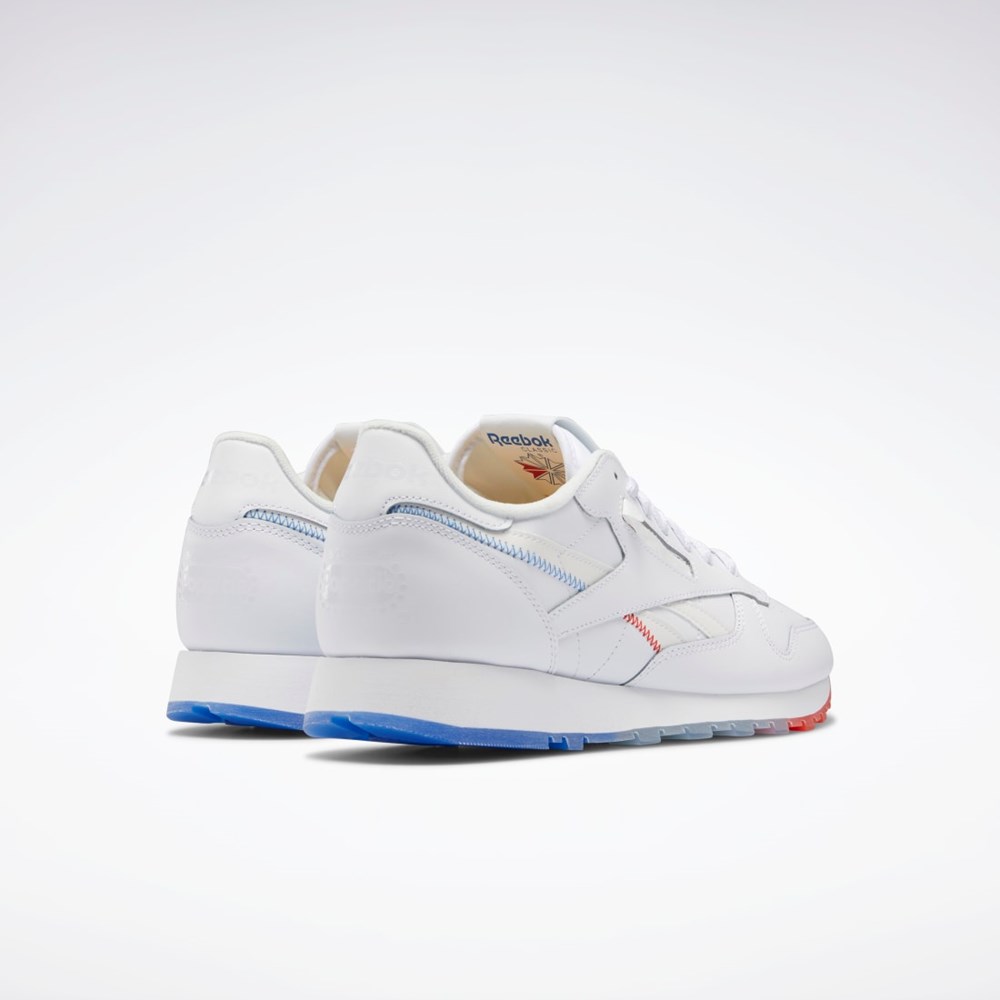 Reebok Popsicle Classic Leather Shoes Valkoinen Sininen Punainen | DBUITX-379