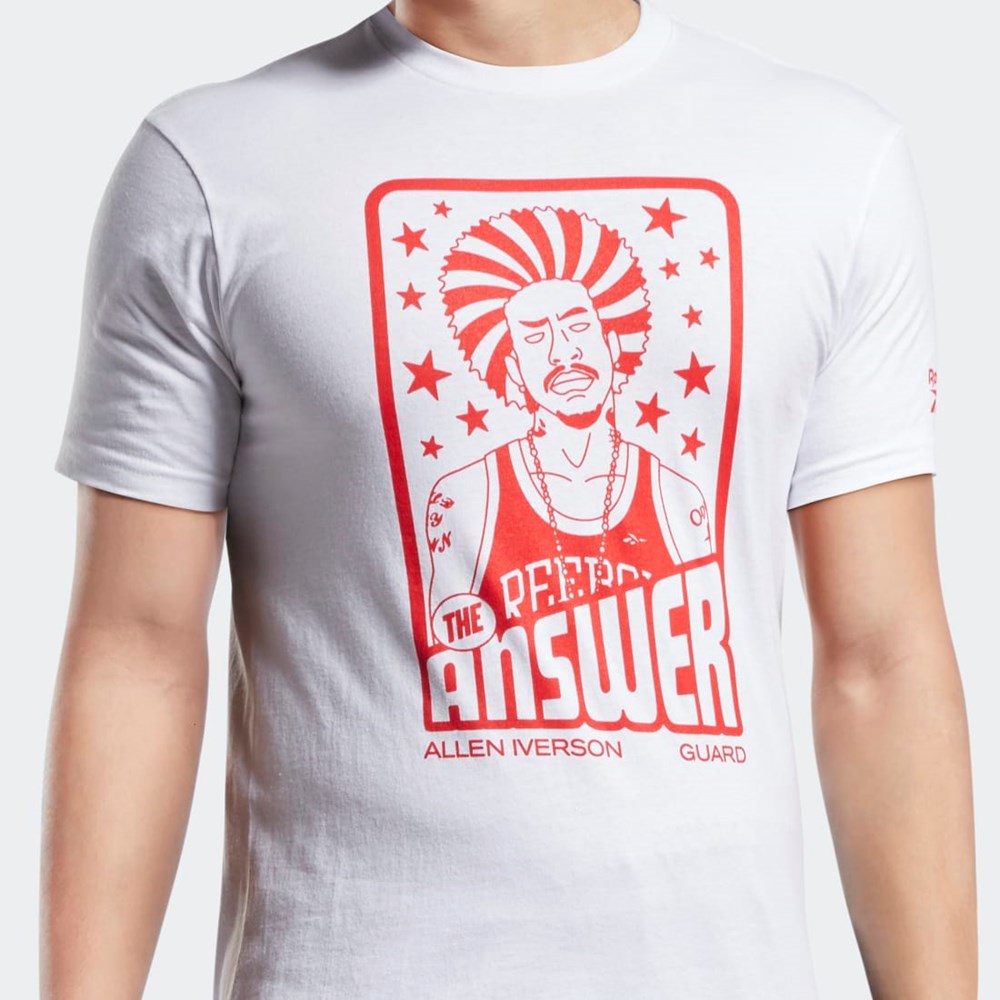 Reebok QT Iverson 70s Tarot Card Lyhyt Sleeve Crew T-Shirt Multi | BVPNZU-549