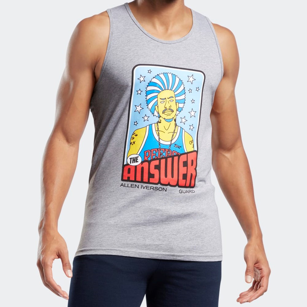 Reebok QT Iverson 70s Tarot Card Tank Top Multi | NXQBSM-651