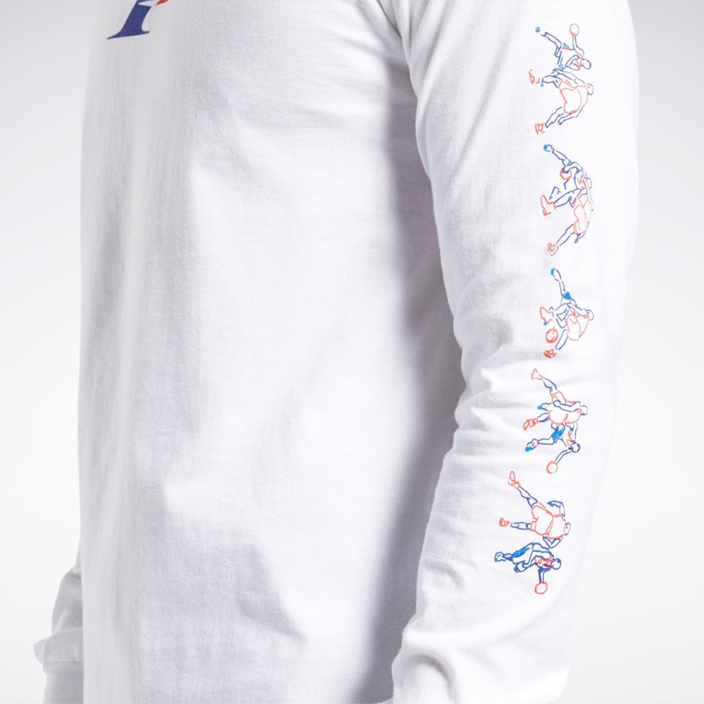 Reebok QT Iverson The Crossover Long Sleeve Crew T-Shirt Multi | PZKHOJ-608