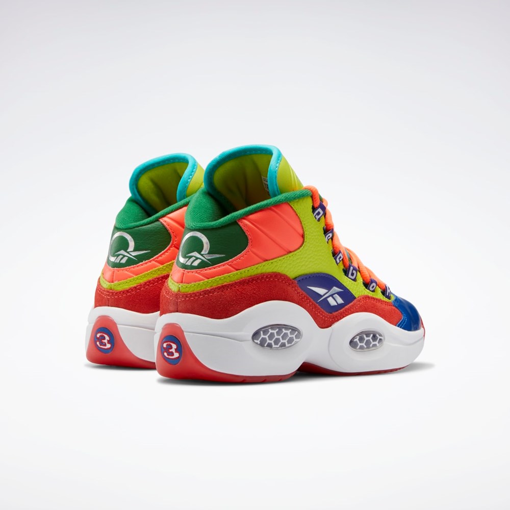 Reebok Question Mid Basketball Shoes - Grade School Oranssi Keltainen Violetit | SYPZXA-973