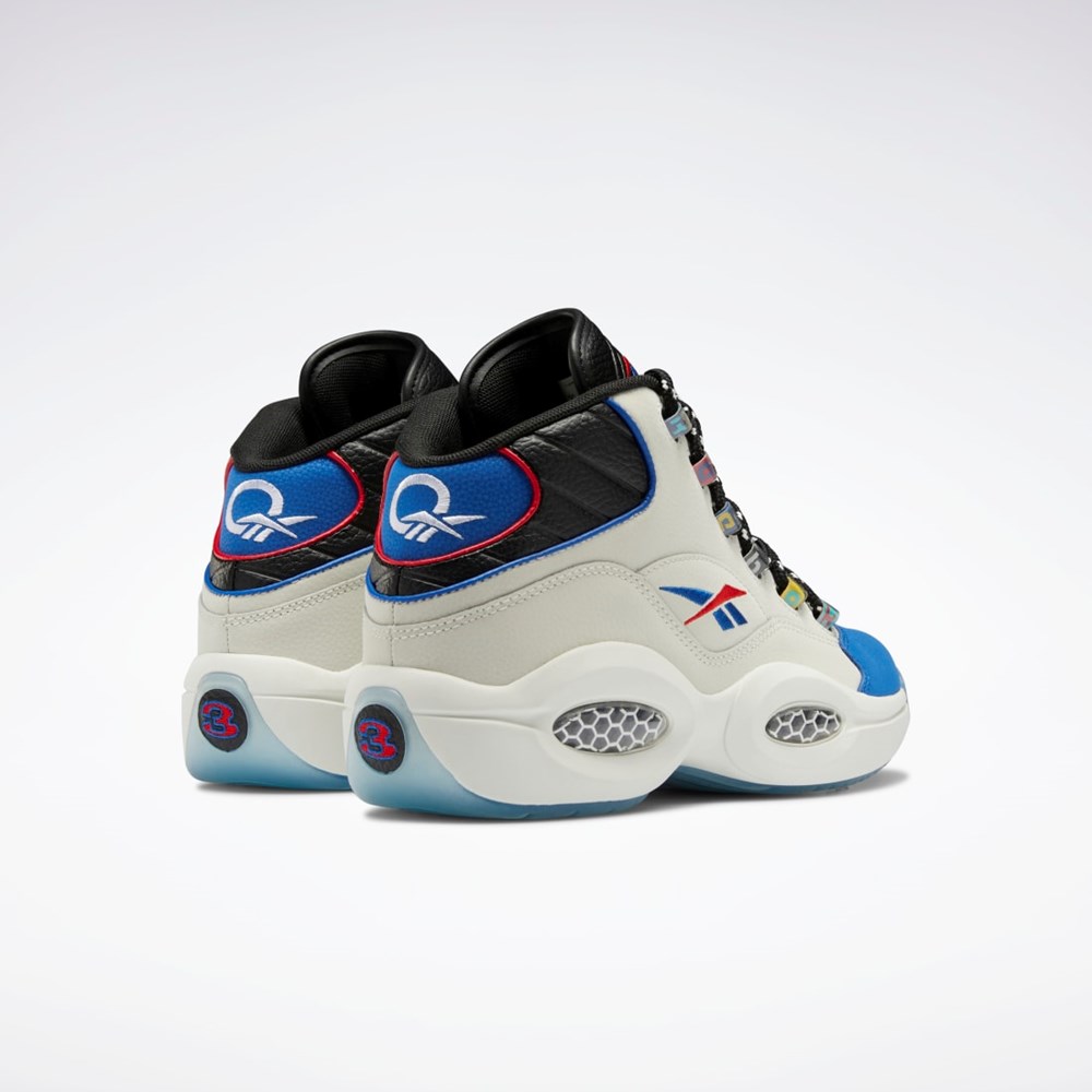 Reebok Question Mid Basketball Shoes Mustat Sininen | JIQDUY-482