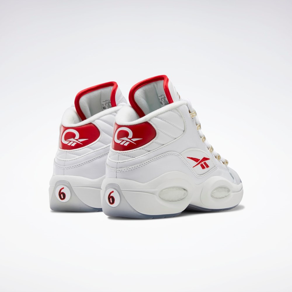 Reebok Question Mid Basketball Shoes Valkoinen Valkoinen Punainen | FXMZAU-897