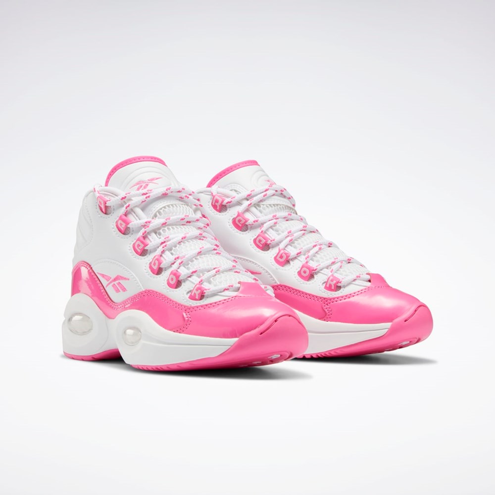 Reebok Question Mid Shoes - Grade School Pinkki Valkoinen Pinkki | DAPRLO-976