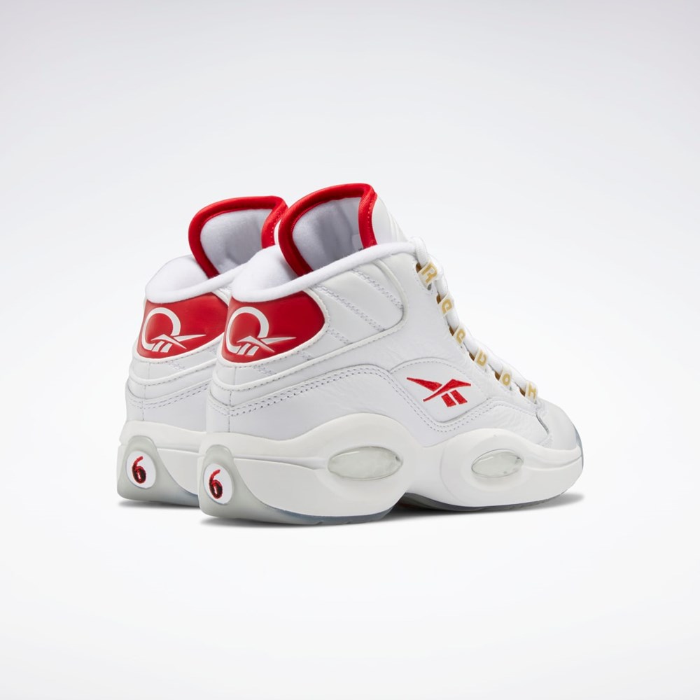 Reebok Question Mid Shoes - Grade School Valkoinen Punainen Valkoinen | IFORPK-702