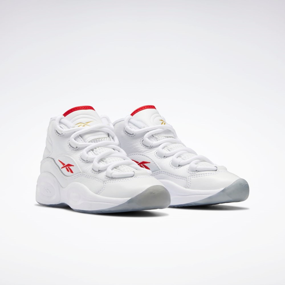 Reebok Question Mid Shoes - Preschool Valkoinen Punainen Valkoinen | COAYKI-012