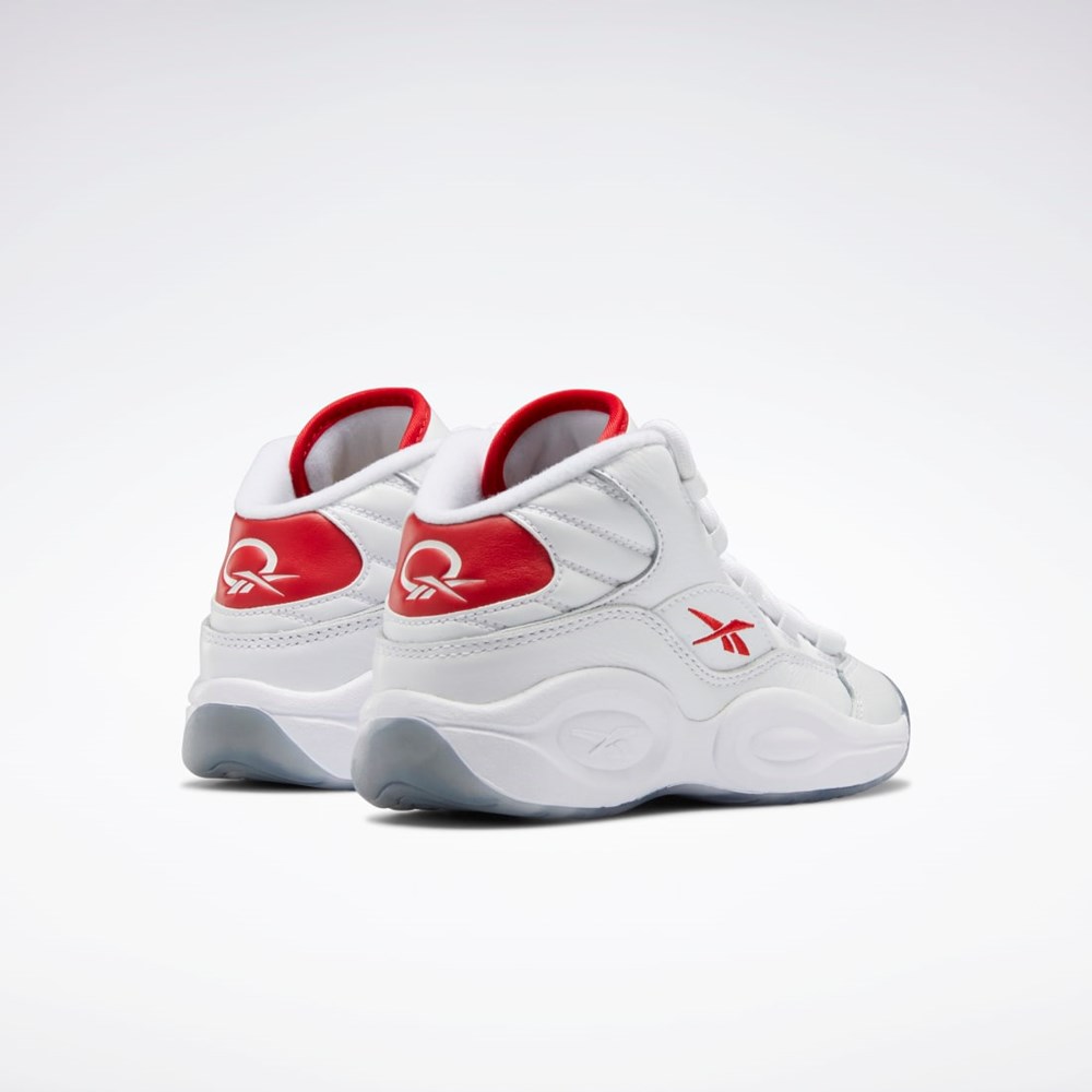 Reebok Question Mid Shoes - Preschool Valkoinen Punainen Valkoinen | ERIMQL-653